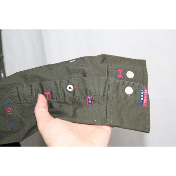 Tommy Hilfiger Logo Men's XL Slim Fit Long Sleeve Button Down Shirt - Picture 6 of 8